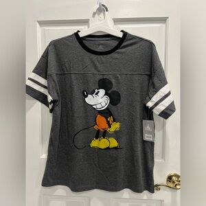 DISNEY STORE NWT Mickey Baseball Tee Womens SZ MEDIUM Pre Shop Disney Change NEW